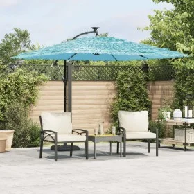 Sombrilla de jardín con poste de acero azul 269x269x235 cm de , Sombrillas - Ref: Foro24-4005079, Precio: 130,74 €, Descuento: %