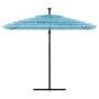 Sombrilla de jardín con poste de acero azul 269x269x235 cm de , Sombrillas - Ref: Foro24-4005079, Precio: 126,08 €, Descuento: %