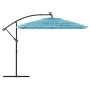 Sombrilla de jardín con poste de acero azul 269x269x235 cm de , Sombrillas - Ref: Foro24-4005079, Precio: 126,08 €, Descuento: %