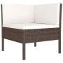 Set muebles de jardín 3 pzas y cojines ratán sintético marrón de vidaXL, Conjuntos de jardín - Ref: Foro24-310185, Precio: 17...