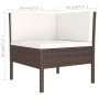 Set muebles de jardín 3 pzas y cojines ratán sintético marrón de vidaXL, Conjuntos de jardín - Ref: Foro24-310185, Precio: 17...
