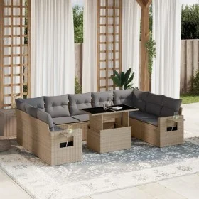 Juego de sofás jardín con cojines beige 10 pzas ratán sintético de , Conjuntos de jardín - Ref: Foro24-3268109, Precio: 654,8...