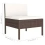 Set muebles de jardín 3 pzas y cojines ratán sintético marrón de vidaXL, Conjuntos de jardín - Ref: Foro24-310185, Precio: 17...