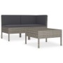 Set de muebles de jardín 3 pzas y cojines ratán sintético gris de vidaXL, Conjuntos de jardín - Ref: Foro24-310188, Precio: 2...