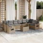 Set de sofás de jardín 11pzas con cojines ratán sintético beige de , Conjuntos de jardín - Ref: Foro24-3268149, Precio: 736,8...