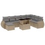 Set de sofás de jardín 9 pzas con cojines ratán sintético beige de , Conjuntos de jardín - Ref: Foro24-3268729, Precio: 575,7...