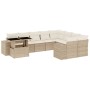 Juego de sofás jardín con cojines beige 10 pzas ratán sintético de , Conjuntos de jardín - Ref: Foro24-3269398, Precio: 703,8...