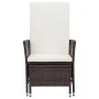 Sillón reclinable de jardín con cojines ratán sintético marrón de vidaXL, Sillas de jardín - Ref: Foro24-310229, Precio: 135,...