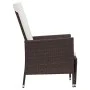 Sillón reclinable de jardín con cojines ratán sintético marrón de vidaXL, Sillas de jardín - Ref: Foro24-310229, Precio: 135,...