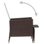 Sillón reclinable de jardín con cojines ratán sintético marrón de vidaXL, Sillas de jardín - Ref: Foro24-310229, Precio: 135,...
