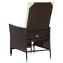 Sillón reclinable de jardín con cojines ratán sintético marrón de vidaXL, Sillas de jardín - Ref: Foro24-310229, Precio: 135,...