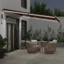 Toldo retráctil automático con luces LED burdeos 450x350 cm de , Toldos - Ref: Foro24-3214989, Precio: 674,19 €, Descuento: %