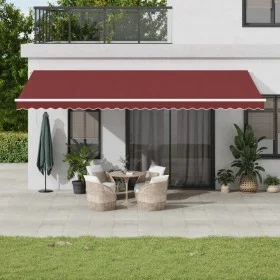 Manual retractable awning with LED lights burgundy 600x300 cm by , Awnings - Ref: Foro24-3214980, Price: 513,60 €, Discount: %