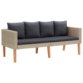 Sofá de jardín 2 plazas con cojines ratán sintético beige de vidaXL, Sofás de exterior - Ref: Foro24-310215, Precio: 231,94 €...