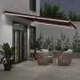 Manual retractable awning with LED lights burgundy 600x300 cm by , Awnings - Ref: Foro24-3214980, Price: 513,60 €, Discount: %