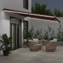 Toldo retráctil manual con luces LED burdeos 600x300 cm de , Toldos - Ref: Foro24-3214980, Precio: 523,22 €, Descuento: %