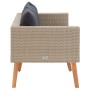 Sofá de jardín 2 plazas con cojines ratán sintético beige de vidaXL, Sofás de exterior - Ref: Foro24-310215, Precio: 226,22 €...