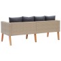 Sofá de jardín 2 plazas con cojines ratán sintético beige de vidaXL, Sofás de exterior - Ref: Foro24-310215, Precio: 226,22 €...