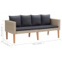 Sofá de jardín 2 plazas con cojines ratán sintético beige de vidaXL, Sofás de exterior - Ref: Foro24-310215, Precio: 226,22 €...