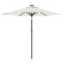 Sombrilla jardín con luces LED poste acero blanca 225x225x212cm de , Sombrillas - Ref: Foro24-4005066, Precio: 72,36 €, Descu...
