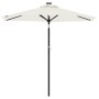 Sombrilla jardín con luces LED poste acero blanca 225x225x212cm de , Sombrillas - Ref: Foro24-4005066, Precio: 72,36 €, Descu...