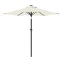 Sombrilla jardín con luces LED poste acero blanca 225x225x212cm de , Sombrillas - Ref: Foro24-4005066, Precio: 72,36 €, Descu...
