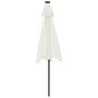 Sombrilla jardín con luces LED poste acero blanca 225x225x212cm de , Sombrillas - Ref: Foro24-4005066, Precio: 72,36 €, Descu...