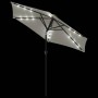 Sombrilla jardín con luces LED poste acero blanca 225x225x212cm de , Sombrillas - Ref: Foro24-4005066, Precio: 72,36 €, Descu...
