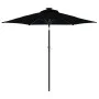Sombrilla jardín con luces LED poste acero negro 225x225x212 cm de , Sombrillas - Ref: Foro24-4005072, Precio: 75,06 €, Descu...