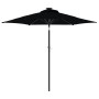 Sombrilla jardín con luces LED poste acero negro 225x225x212 cm de , Sombrillas - Ref: Foro24-4005072, Precio: 76,51 €, Descu...