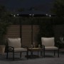 Sombrilla jardín con luces LED poste acero negro 225x225x212 cm de , Sombrillas - Ref: Foro24-4005072, Precio: 76,51 €, Descu...