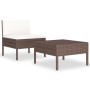 Set de muebles de jardín 2 piezas con cojines ratán PE marrón de vidaXL, Conjuntos de jardín - Ref: Foro24-310197, Precio: 92...