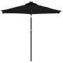 Sombrilla jardín con luces LED poste acero negro 225x225x212 cm de , Sombrillas - Ref: Foro24-4005072, Precio: 76,51 €, Descu...