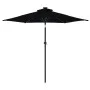 Sombrilla jardín con luces LED poste acero negro 225x225x212 cm de , Sombrillas - Ref: Foro24-4005072, Precio: 75,06 €, Descu...