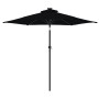 Sombrilla jardín con luces LED poste acero negro 225x225x212 cm de , Sombrillas - Ref: Foro24-4005072, Precio: 76,51 €, Descu...