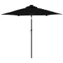 Sombrilla jardín con luces LED poste acero negro 225x225x212 cm de , Sombrillas - Ref: Foro24-4005072, Precio: 75,06 €, Descu...