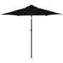 Sombrilla jardín con luces LED poste acero negro 225x225x212 cm de , Sombrillas - Ref: Foro24-4005072, Precio: 76,51 €, Descu...