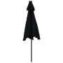 Sombrilla jardín con luces LED poste acero negro 225x225x212 cm de , Sombrillas - Ref: Foro24-4005072, Precio: 76,51 €, Descu...