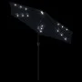 Sombrilla jardín con luces LED poste acero negro 225x225x212 cm de , Sombrillas - Ref: Foro24-4005072, Precio: 75,06 €, Descu...