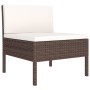 Set de muebles de jardín 2 piezas con cojines ratán PE marrón de vidaXL, Conjuntos de jardín - Ref: Foro24-310197, Precio: 92...