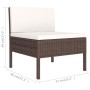 Set de muebles de jardín 2 piezas con cojines ratán PE marrón de vidaXL, Conjuntos de jardín - Ref: Foro24-310197, Precio: 92...