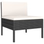 Set muebles de jardín 2 piezas y cojines ratán sintético negro de vidaXL, Conjuntos de jardín - Ref: Foro24-310198, Precio: 1...