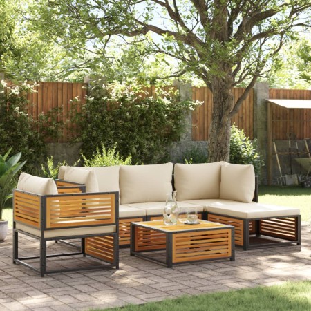 Set de sofás de jardín con cojines 6 pzas madera maciza acacia de , Conjuntos de jardín - Ref: Foro24-3214909, Precio: 743,67...