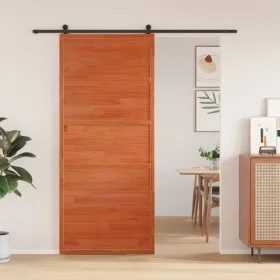 Puerta de granero madera maciza pino marrón miel 90x208 cm de , Puertas - Ref: Foro24-850634, Precio: 98,30 €, Descuento: %