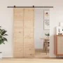 Puerta de granero madera maciza de pino 90x208 cm de , Puertas - Ref: Foro24-850641, Precio: 85,47 €, Descuento: %