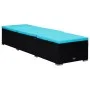 Blue synthetic rattan sun lounger with cushion and table by vidaXL, Loungers - Ref: Foro24-310227, Price: 156,44 €, Discount: %