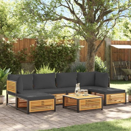 Set de sofás de jardín con cojines 7 pzas madera maciza acacia de , Conjuntos de jardín - Ref: Foro24-3214898, Precio: 837,73...