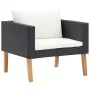 Individuelles Gartensofa mit schwarzen synthetischen Rattankissen von vidaXL, Outdoor-Sofas - Ref: Foro24-310220, Preis: 90,4...