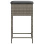 Taburetes de cocina con cojines 2 uds ratán sintético gris de , Sillas de jardín - Ref: Foro24-368319, Precio: 111,89 €, Desc...