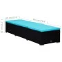 Tumbona con cojín y mesita de ratán sintético azul de vidaXL, Tumbonas - Ref: Foro24-310227, Precio: 156,44 €, Descuento: %
